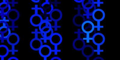 modèle vectoriel bleu clair avec des éléments de féminisme.