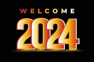 Bienvenue le 2023 pente texte effets combo ensemble pour le content Nouveau année vecteur