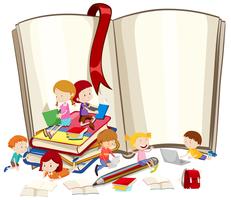 Enfants lisant des livres ensemble