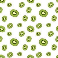 joli motif de kiwi d'été sans couture. imprimé avec des fruits exotiques vecteur