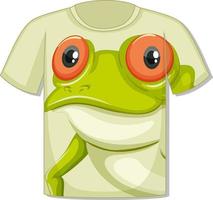 devant du t-shirt avec modèle de visage de grenouille vecteur