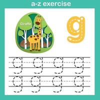 Lettre de l'alphabet g-girafe exercice, papier découpé concept vector illustration