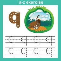 Lettre de l'alphabet q-exercice de caille, papier découpé concept vector illustration