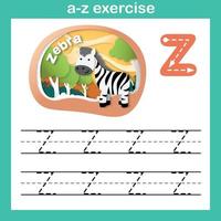 Lettre de l'alphabet z-zebra exercice,papier découpé concept vector illustration