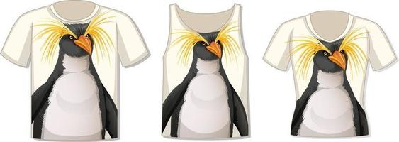 devant du t-shirt avec modèle de pingouin vecteur