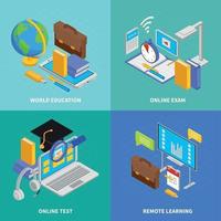 éducation en ligne iconcept cons set vector illustration