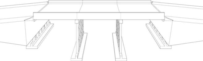 3d illustration de piéton pont dans concept vecteur