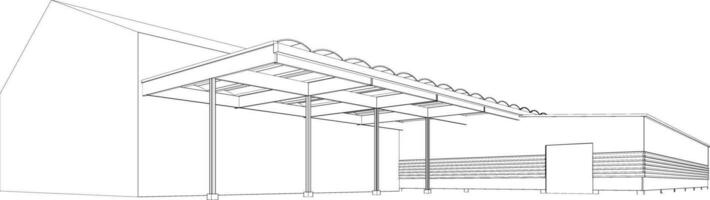 3d illustration du projet de construction vecteur