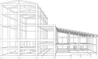 3d illustration de bâtiment structure vecteur