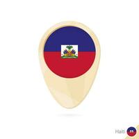 carte aiguille avec drapeau de Haïti. Orange abstrait carte icône. vecteur