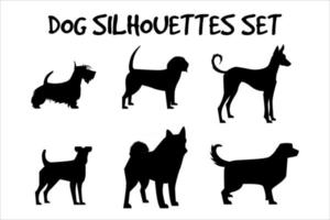 chien, silhouettes, ensemble, vecteur, eps, 10 vecteur