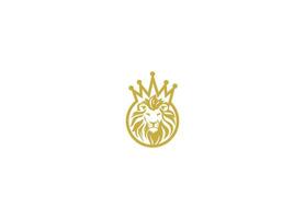 Lion tête couronne logo conception avec Créatif moderne vecteur icône modèle