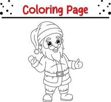 content Noël mignonne Père Noël coloration page pour les enfants. vecteur