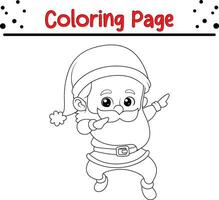 content Noël Père Noël coloration page pour les enfants. .doubler art conception pour des gamins coloration page. vecteur illustration. isolé sur blanc Contexte.