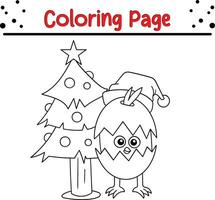 content Noël coloration page pour les enfants. .doubler art conception pour des gamins coloration page. vecteur illustration. isolé sur blanc Contexte.