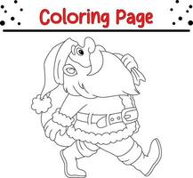 content Père Noël claus Noël coloration page pour enfants. content hiver Noël thème coloration livre. vecteur