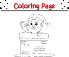 content Noël Père Noël claus coloration page pour les enfants. .doubler art conception pour des gamins coloration page. vecteur illustration. isolé sur blanc Contexte.