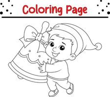 content Noël peu des gamins coloration page pour les enfants. .doubler art conception pour des gamins coloration page. vecteur illustration. isolé sur blanc Contexte.