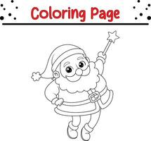 content Noël Père Noël claus coloration page pour les enfants. .doubler art conception pour des gamins coloration page. vecteur illustration. isolé sur blanc Contexte.