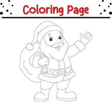 content Père Noël claus Noël coloration page pour enfants. content hiver Noël thème coloration livre. vecteur