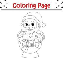 Noël content Père Noël coloration page pour enfants. vecteur noir et blanc illustration isolé sur blanc Contexte.