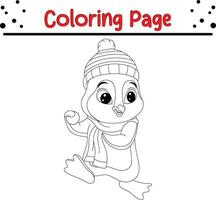 Noël animal coloration page pour enfants. vecteur noir et blanc illustration isolé sur blanc Contexte.