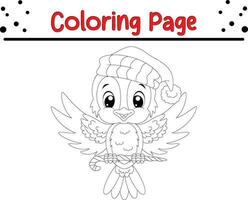 mignonne animal Noël coloration page pour enfants. content hiver Noël thème coloration livre. vecteur