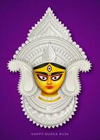 content durga puja Créatif bannière conception avec durga visage illustration Indien Festival vecteur