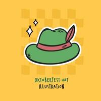 oktoberfest chapeau avec plume illustration vecteur