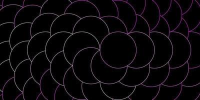 fond de vecteur violet foncé, rose avec des cercles.