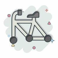 icône Cadre en relation à vélo symbole. bande dessinée style. Facile conception modifiable. Facile illustration vecteur