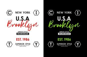 Etats-Unis Brooklyn typographie conception, pour impression sur t chemises etc. vecteur