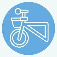 icône panier en relation à vélo symbole. bleu yeux style. Facile conception modifiable. Facile illustration vecteur