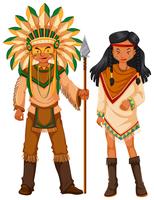 Deux Indiens d&#39;Amérique en costume vecteur