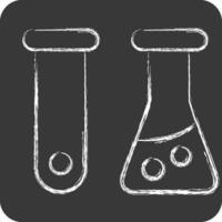 icône tester tube. en relation à biochimie symbole. craie style. Facile conception modifiable. Facile illustration vecteur
