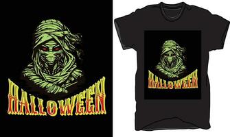 T-shirt Halloween dans mot et fantôme. vecteur