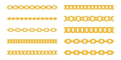 vecteur de chaîne d'or. bijoux de luxe il est composé de chaînes en or entrelacées en une ligne.