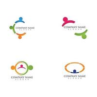 icônes vectorielles de modèle de logo d'adoption et de soins communautaires vecteur