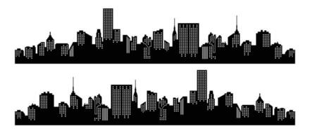 silhouette de Midtown Manhattan ligne d'horizon. moderne plat ville architecture Urbain ville paysage vecteur