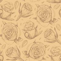 Jaune sans couture vecteur modèle de main tiré des roses. illustration pour emballage papier, tissu, fond d'écran.