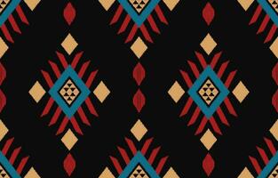 ethnique abstrait ikat art. aztèque ornement imprimer. géométrique ethnique modèle sans couture Couleur Oriental. conception pour Contexte ,rideau, tapis, fond d'écran, vêtements, emballage, batique, vecteur illustration.