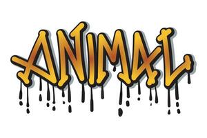 animal texte graffiti art conception vecteur