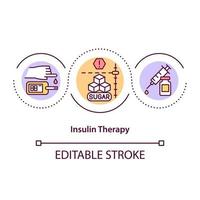 icône de concept d'insulinothérapie vecteur