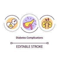 icône de concept de complications du diabète vecteur