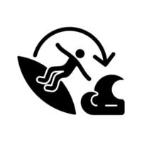 sculpter l'icône de glyphe noir manœuvre de surf vecteur
