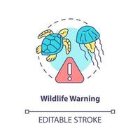 icône de concept d'avertissement de la faune vecteur