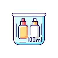 bouteilles de format de voyage 100 ml icône de couleur rvb vecteur