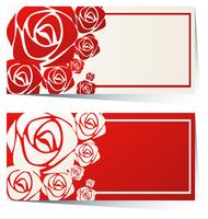 Création d&#39;étiquettes avec des roses rouges vecteur
