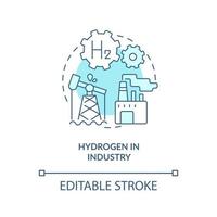 hydrogène dans l'icône du concept de l'industrie vecteur