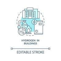 L'hydrogène dans l'icône de concept de bâtiments vecteur